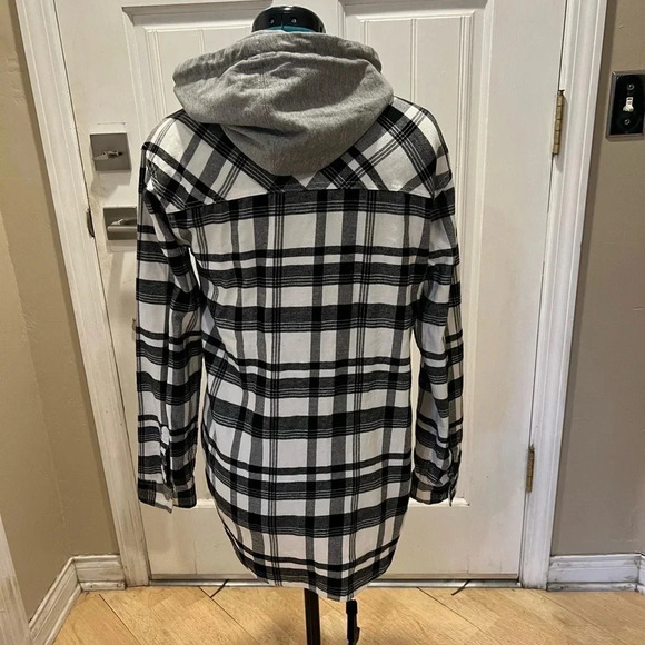 H&M Flannel Hooded Snap Shirt - Picture 7 of 10